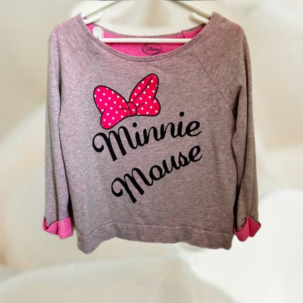 Disney Minnie Mouse Pink Bow Sweatshirt | Women’s/Junior’s Size M